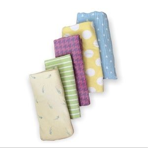 Baby Receiving Blankets- Set of 5 Cotton